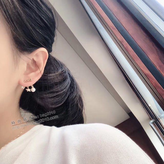 Dior飾品 迪奧經典熱銷款字母三配件耳釘 珍珠星星圓鑽耳環  zgd1204